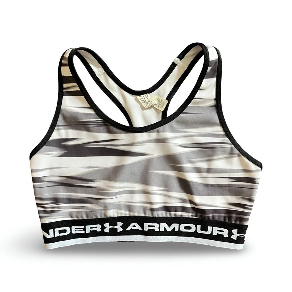 Under Armour Heat Gear Compression Sports Bras Black & White Size Small Tank Top